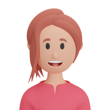 Smiling woman 3D Illustration