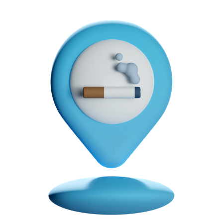 Smoking Location Pin  3D Icon
