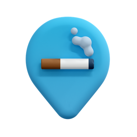 Smoking Location Pin  3D Icon