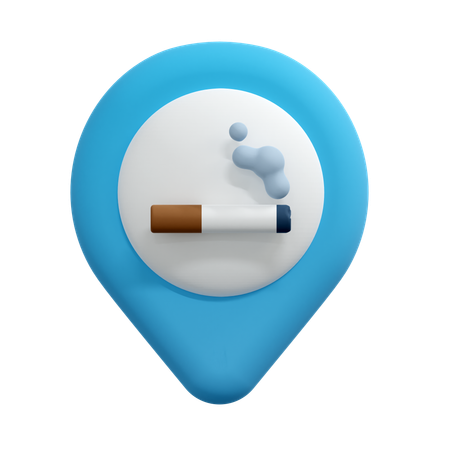 Smoking Location Pin  3D Icon