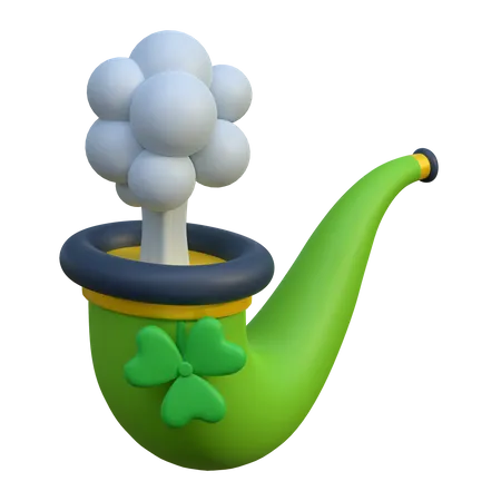 Cigarette With Clover Icon 3 D Saint Patricks Day Holiday Illustration 3D Icon