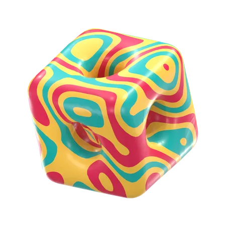 Smooth Cube  3D Illustration