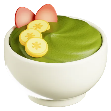 Smoothie Bowl With Banana And Strawberry  3D Icon