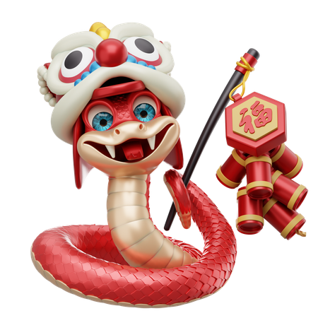 Snake and Barongsai  3D Icon