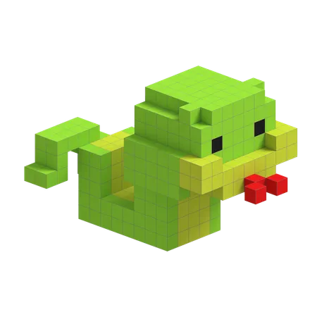 Snake Cute Voxel Art  3D Icon