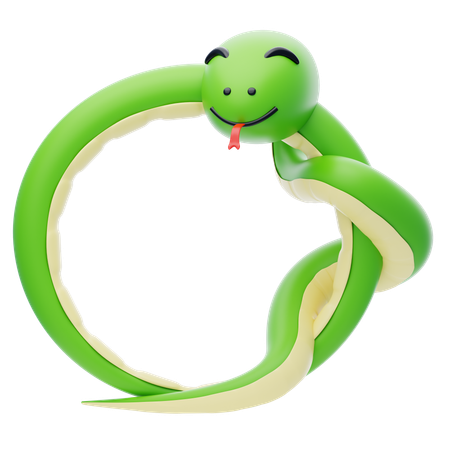 Snake Shape Animal Frame  3D Icon