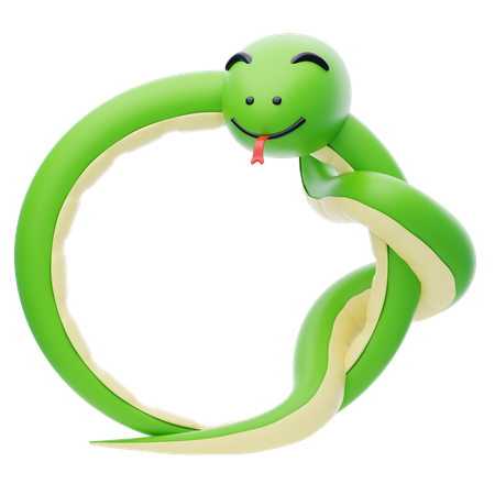 Snake Shape Animal Frame  3D Icon