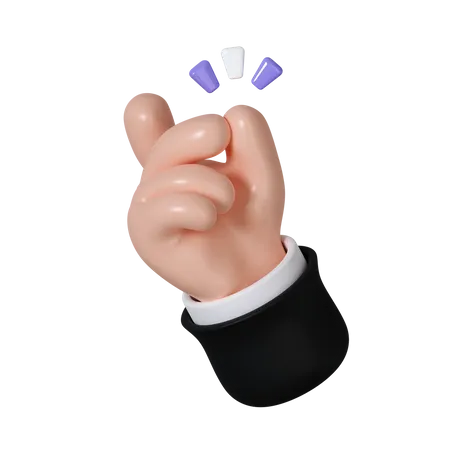 Cartoon Hand Showing Snap Gesture Icon Isolated On White Background 3 D Rendering Illustration Clipping Path 3D Icon