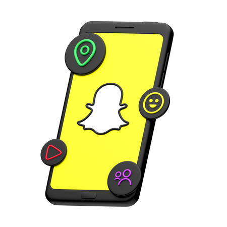 Snapchat auf dem Smartphone  3D Icon