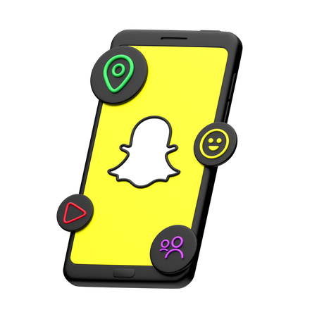 Snapchat On Smartphone  3D Icon