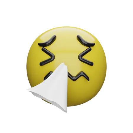 Sneeze Emoji  3D Illustration
