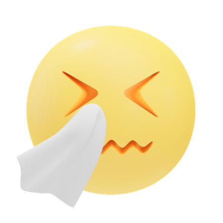 Sneezing Emoji  3D Icon