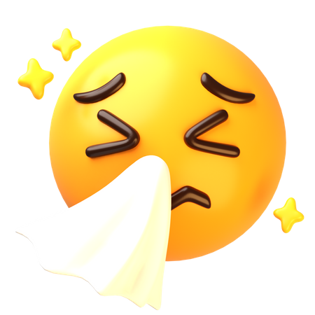 Sneezing face  3D Icon