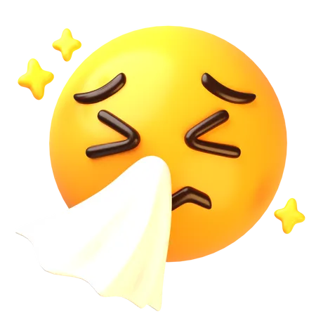 Sneezing face  3D Icon