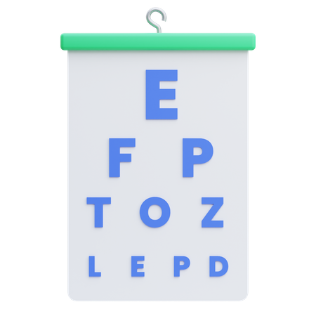 Snellen Chart  3D Icon