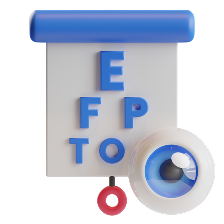 Snellen Chart Letter Eye Test  3D Icon