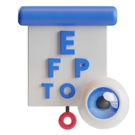 Snellen Chart Letter Eye Test  3D Icon