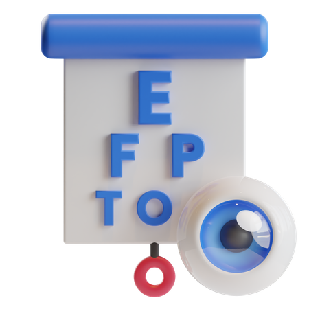 Snellen Chart Letter Eye Test 3D Icon