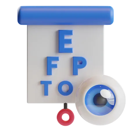 Snellen Chart Letter Eye Test 3D Icon