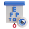 snellen chart letter eye test 3d logo