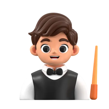Snooker Player Avatar  3D Icon