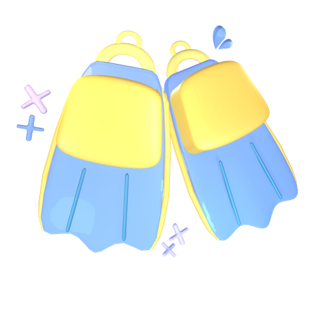 Snorkel Fins  3D Icon