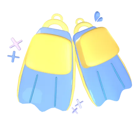 Snorkel Fins  3D Icon