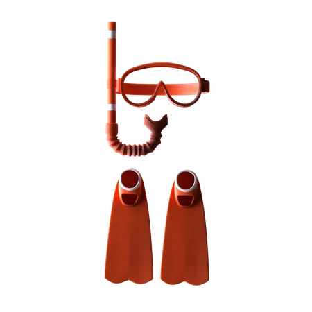 Snorkling Tools  3D Icon