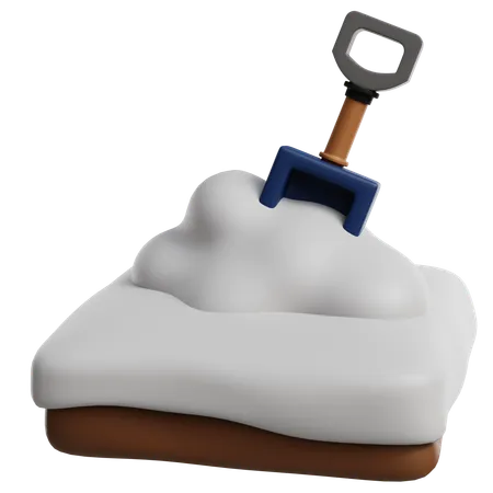 Snow And Shovel  3D Icon
