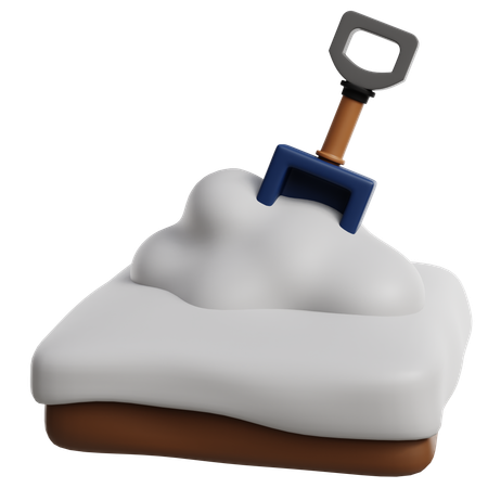 Snow And Shovel  3D Icon