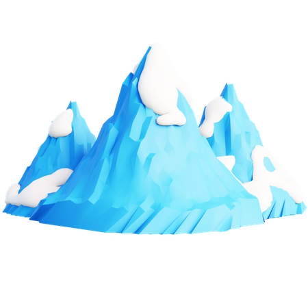 Snow Capped Mountains  3D Icon