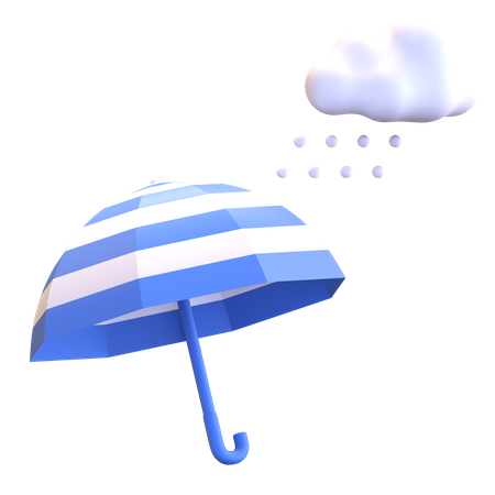 Snow Cloud Umbrella  3D Illustration