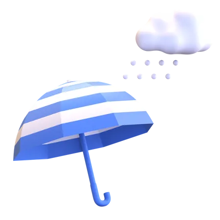 Snow Cloud Umbrella  3D Illustration