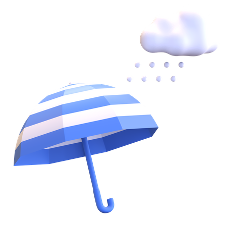 Snow Cloud Umbrella 3D Illustration