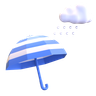 3d snow cloud umbrella emoji