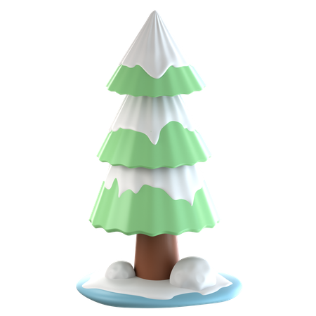 Snow Covered Pine Trees  3D Icon