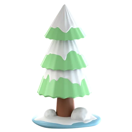 Snow Covered Pine Trees  3D Icon