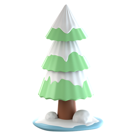Snow Covered Pine Trees  3D Icon