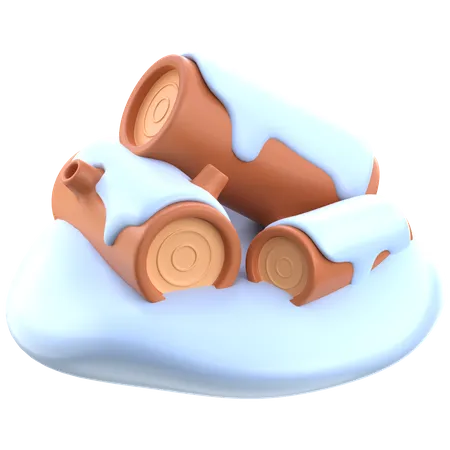 Snow Covered Wood  3D Icon