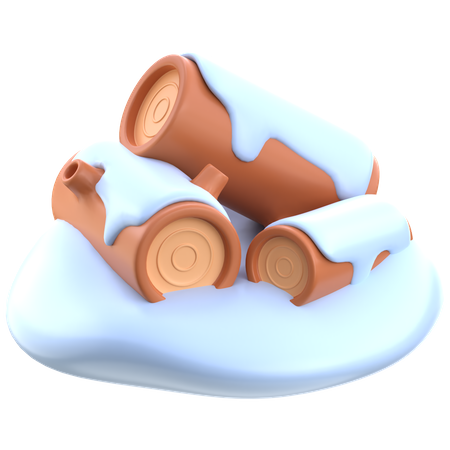 Snow Covered Wood  3D Icon