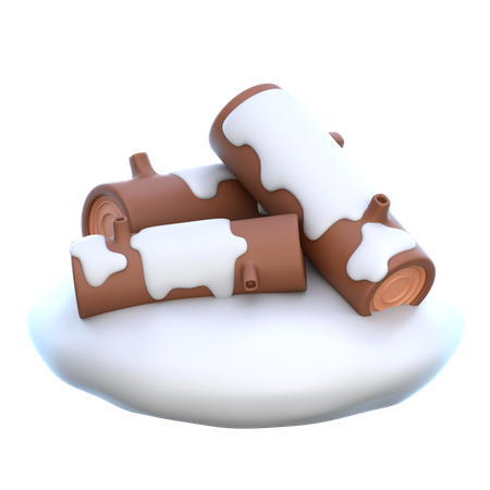 Snow Covered Wood  3D Icon