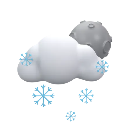 Snow Fall At The Night  3D Icon
