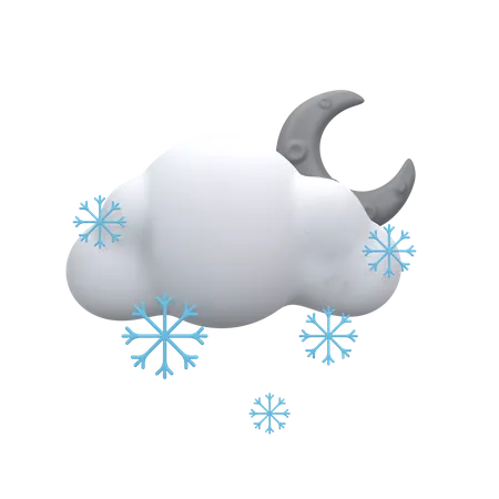 Snow Fall At The Night  3D Icon