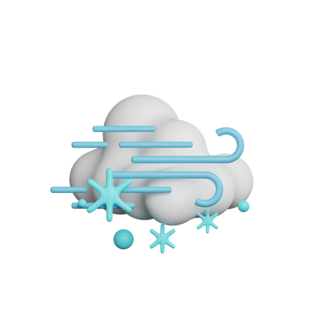 Snow Falling Cloudy Windy  3D Icon