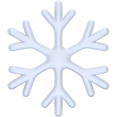 3 D Icon Of A White Snow Flake 3D Icon
