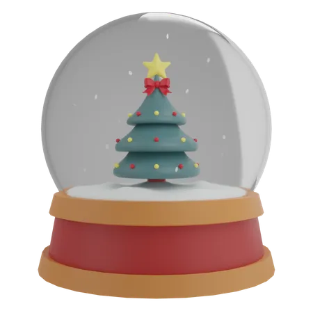 Snow Globe 3 D Illustrations Christmas Icon 3D Icon