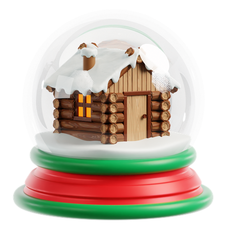 Snow Globe and Winter House  3D Icon
