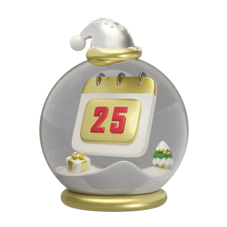 Snow Globe Glass Transparent  3D Illustration