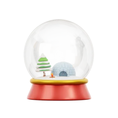 Snow Globe Igloo  3D Icon