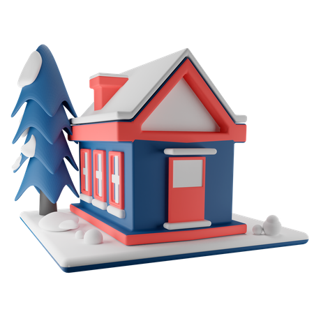 Snow Home  3D Illustration